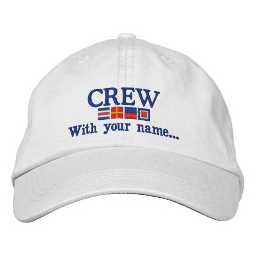 Personalized Custom Your Crew Nautical Flags Embroidered Baseball Cap