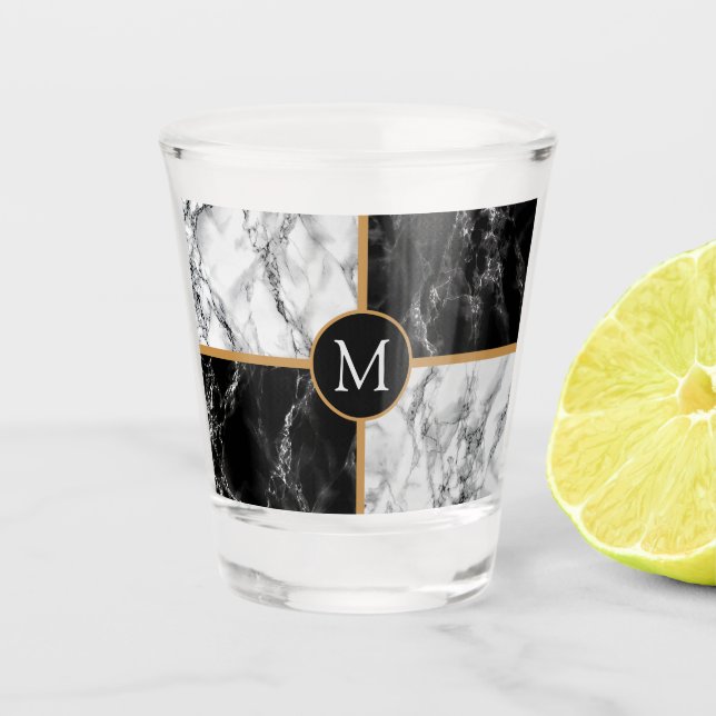 Personalized Custom Your Letter Shot Glass Marble (Front)