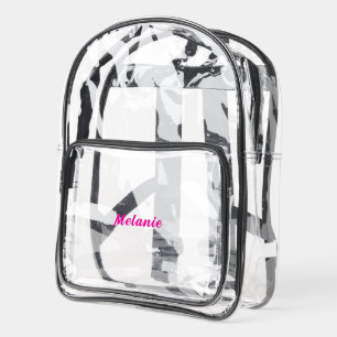 Personalized Custom Your Name Clear Backpack