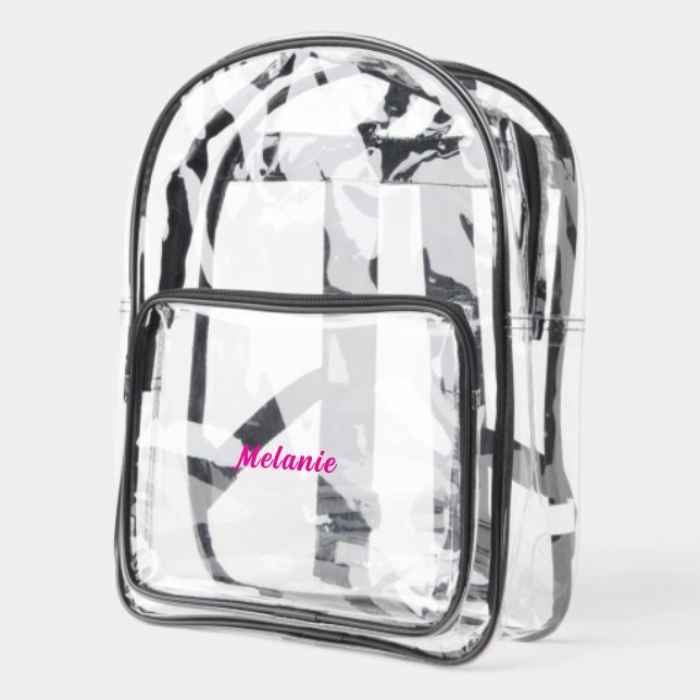 Personalized Custom Your Name Clear Backpack (Left)