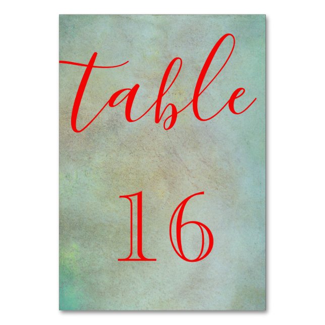 Personalized Custom Your Own Elegant Script Table  Number (Front)