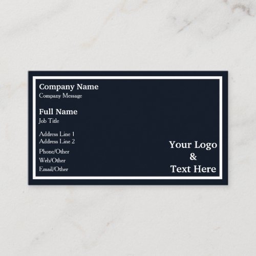 Personalized Custom Your Own Logo  Text Business Card