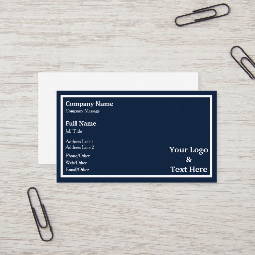 Personalized Custom Your Own Logo  Text Business Card