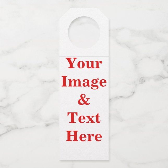 Personalized Custom Your Own Photo Bottle Hanger Tag (Front)