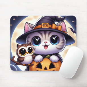 Personalized custom your own photo Halloween Cat Mouse Pad