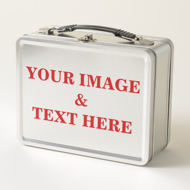 Personalized Custom Your Own Photo Metal Lunch Box (Front)