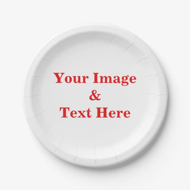 Personalized Custom Your Own Photo Paper Plates (Front)