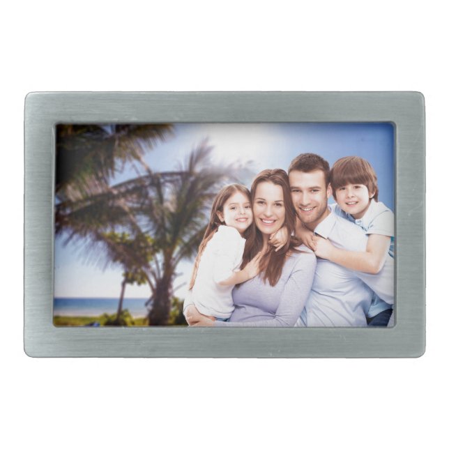 Personalized Custom Your Own Photo Rectangular Bel Belt Buckle (Front)