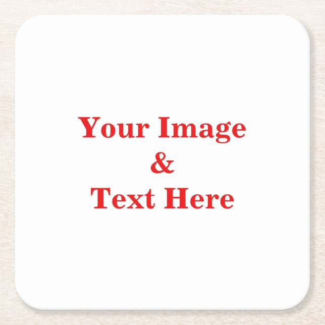 Personalized Custom Your Own Photo Square Paper Coaster (Front)