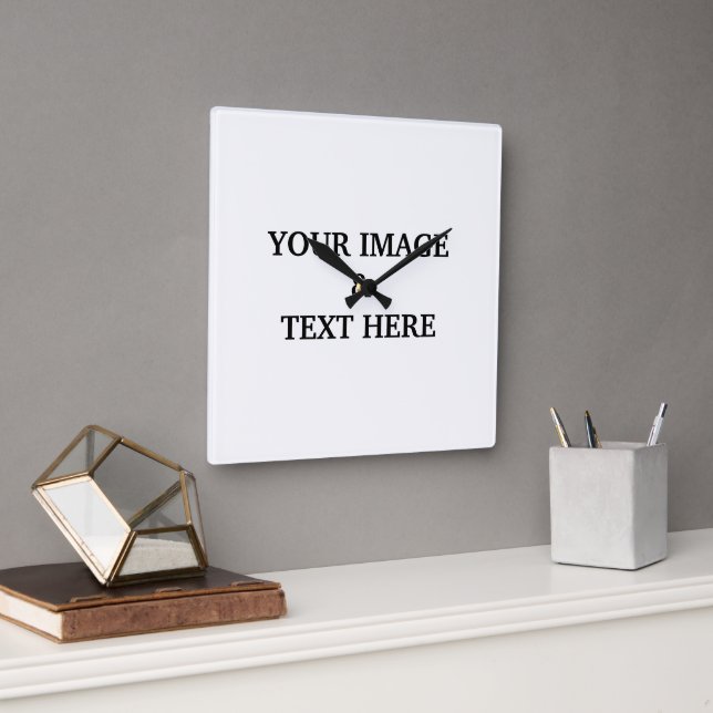 Personalized Custom Your Own Photo Square Wall Clock (Office)