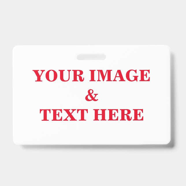 Personalized Custom Your Own Photo & Text Badge (Front)