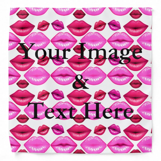 Personalized Custom Your Own Photo & Text Bandana (Front)