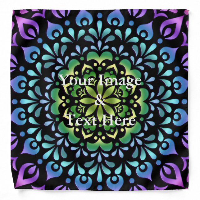 Personalized Custom Your Own Photo & Text Bandana (Front)