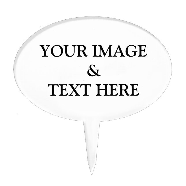 Personalized Custom Your Own Photo & Text Cake Topper (Front)