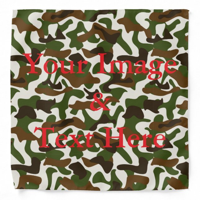 Personalized Custom Your Own Photo Text camouflage Bandana (Front)