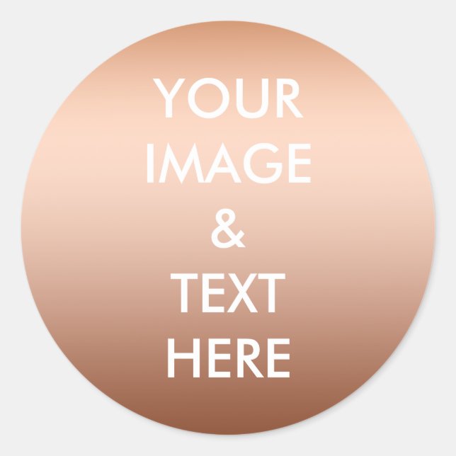 Personalized Custom Your Own Photo & Text Classic Round Sticker (Front)