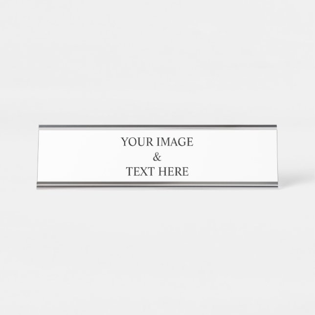 Personalized Custom Your Own Photo & Text  Desk Name Plate (Front)