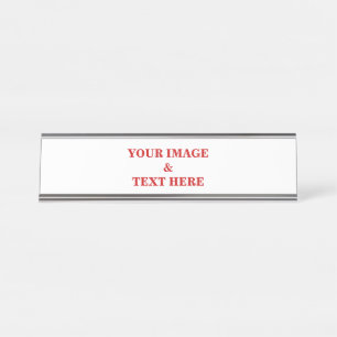 Personalized Custom Your Own Photo & Text Desk Name Plate
