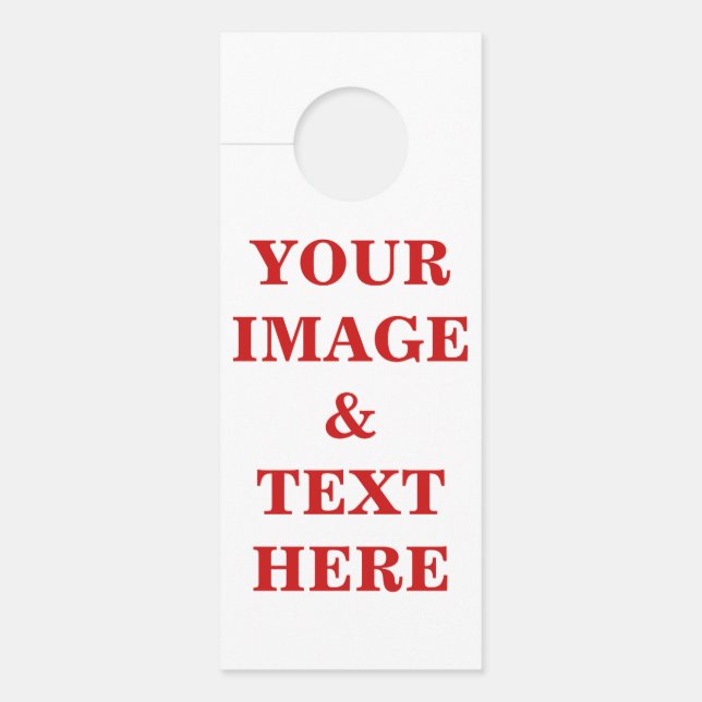 Personalized Custom Your Own Photo & Text Door Hanger (Front)