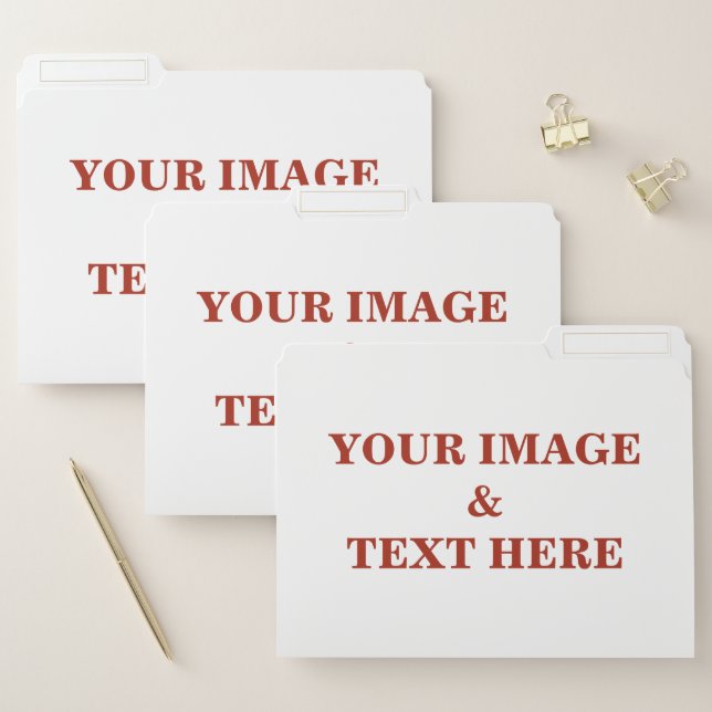 Personalized Custom Your Own Photo & Text File Folder (Set)