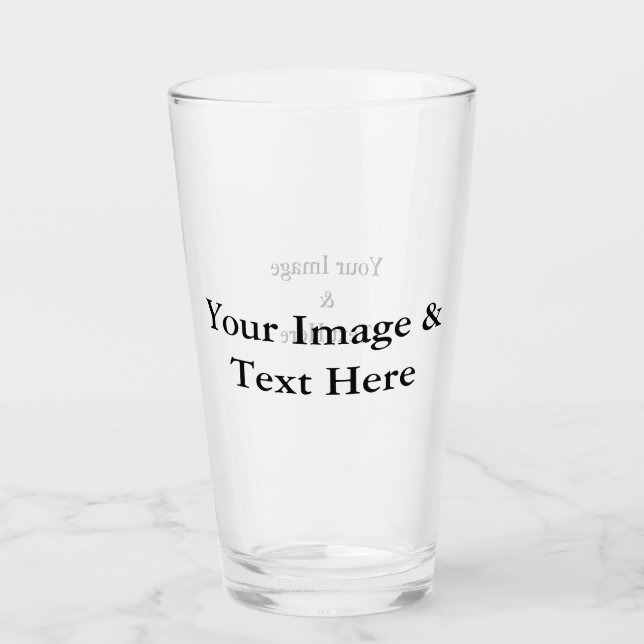 Personalized Custom Your Own Photo & Text Glass (Front)