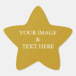 Personalized Custom Your Own Photo &amp; Text Gold Sta Star Sticker