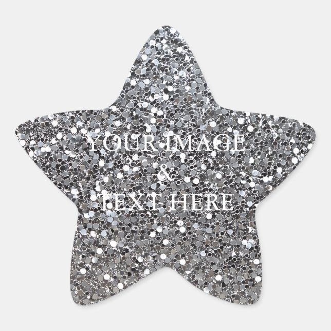 Personalized Custom Your Own Photo & Text Gold Sta Star Sticker (Front)