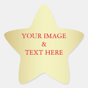 Personalized Custom Your Own Photo & Text Gold Star Sticker