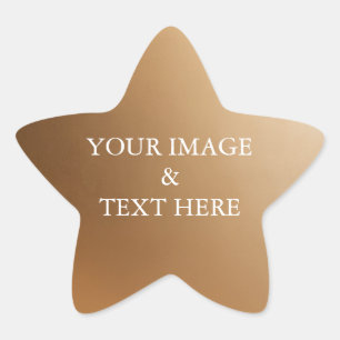 Personalized Custom Your Own Photo & Text Gold Star Sticker