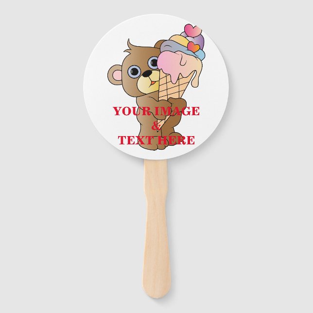 Personalized Custom Your Own Photo & Text Hand Fan (Front)