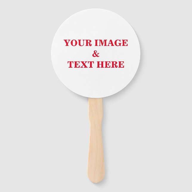 Personalized Custom Your Own Photo & Text Hand Fan (Front)