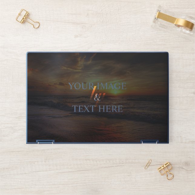 Personalized Custom Your Own Photo & Text  HP Laptop Skin (Desk)