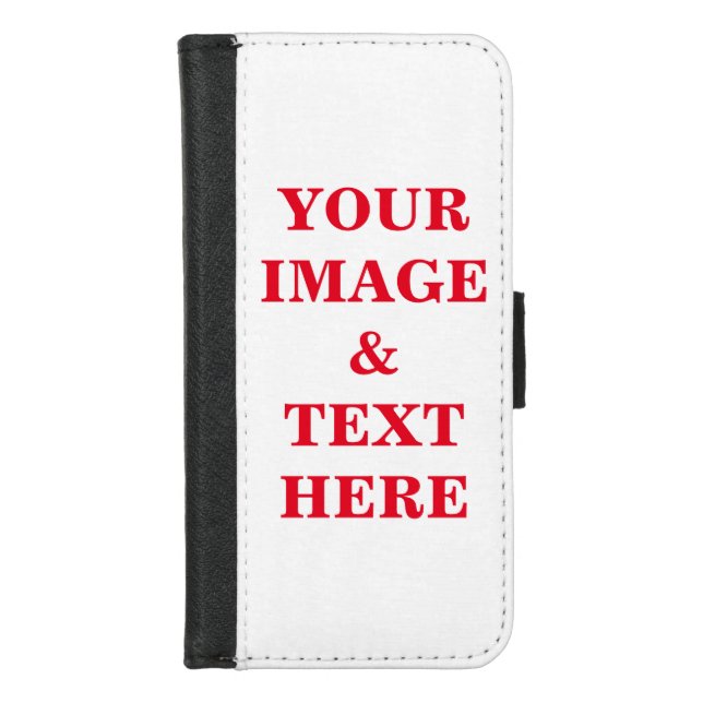 Personalized Custom Your Own Photo & Text iPhone Wallet Case (Front)