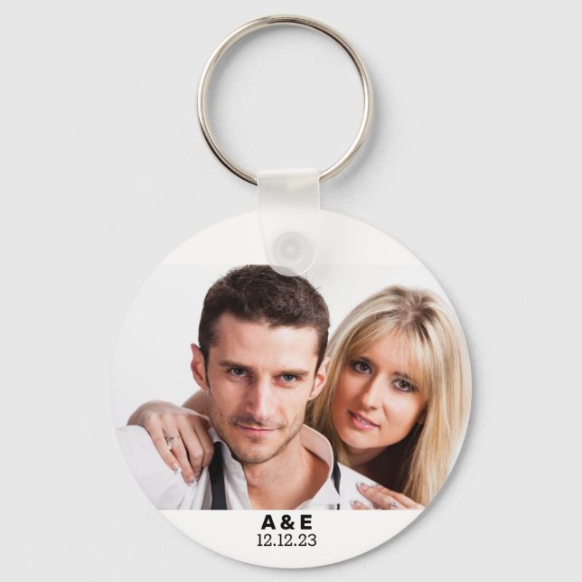 Personalized Custom Your Own Photo & Text Keychain (Front)