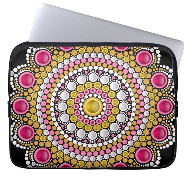 Personalized Custom Your Own Photo & Text Mandala  Laptop Sleeve (Front)