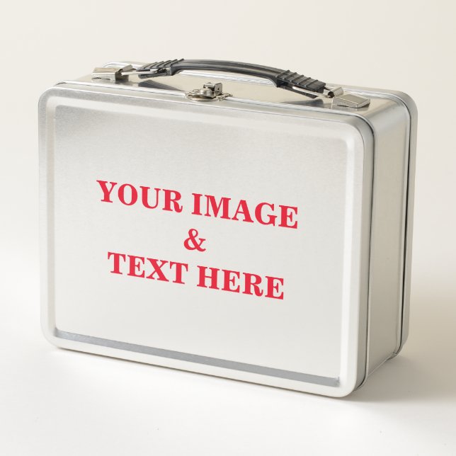 Personalized Custom Your Own Photo & Text Metal Lunch Box (Front)