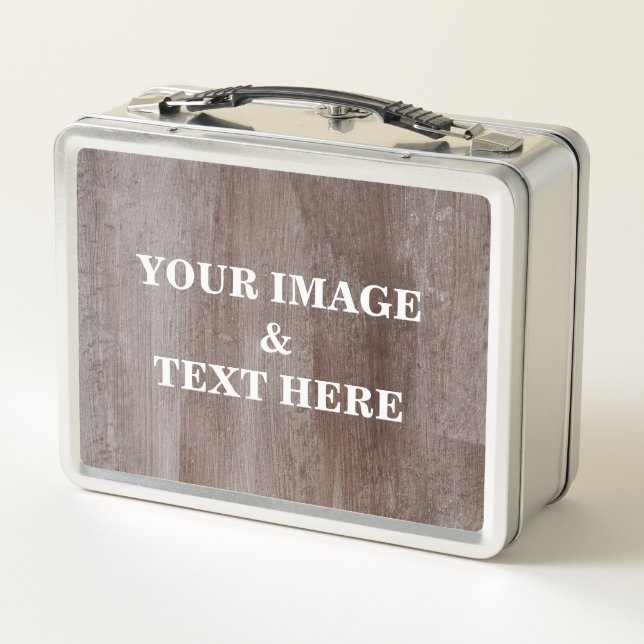 Personalized Custom Your Own Photo & Text Metal Lunch Box (Back)