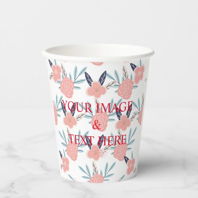 Personalized Custom Your Own Photo & Text  Paper C Cups (Front)