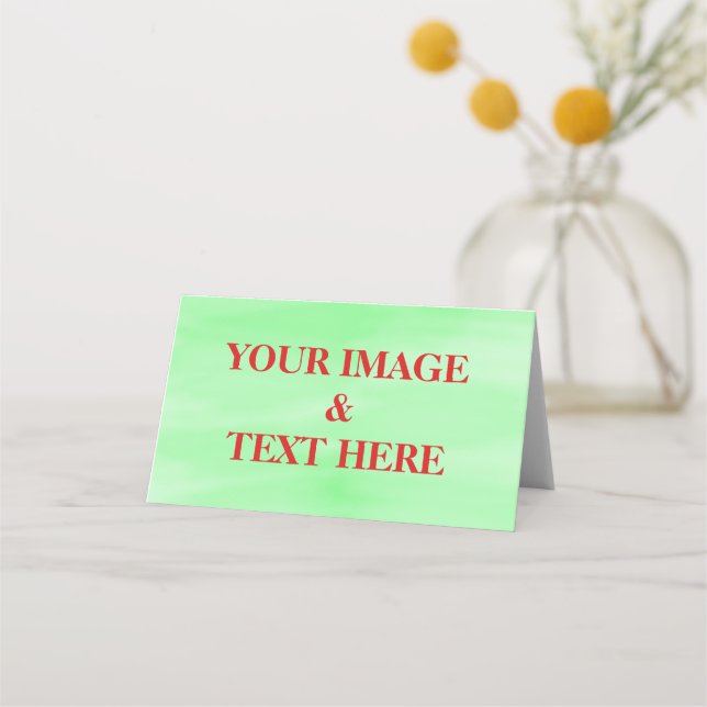 Personalized Custom Your Own Photo & Text Place Card (Front)