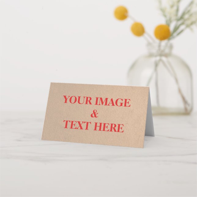Personalized Custom Your Own Photo & Text Place Card (Front)