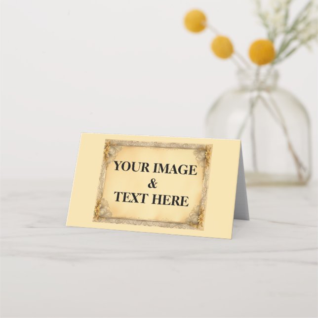 Personalized Custom Your Own Photo & Text Place Card (Front)