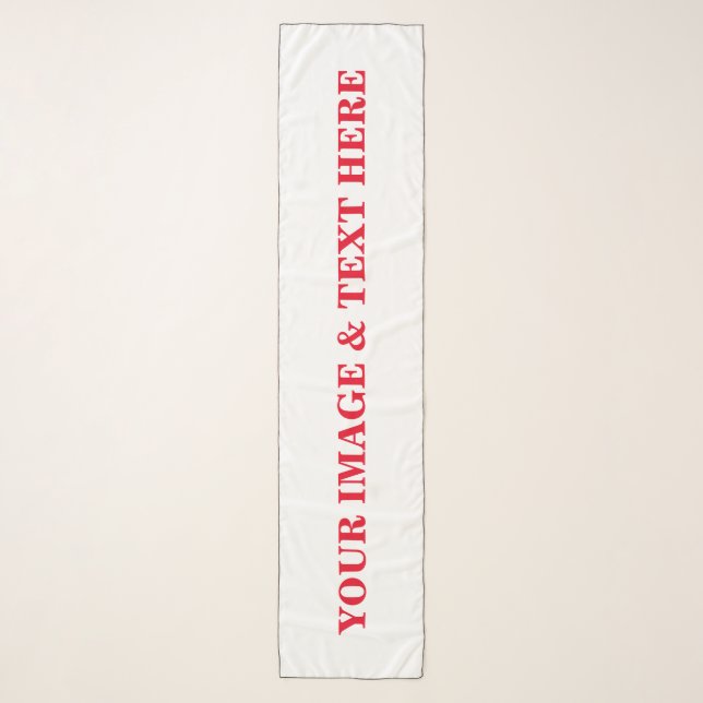 Personalized Custom Your Own Photo & Text Scarf (Front)