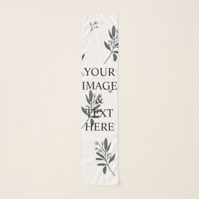 Personalized Custom Your Own Photo & Text  Scarf (Front)
