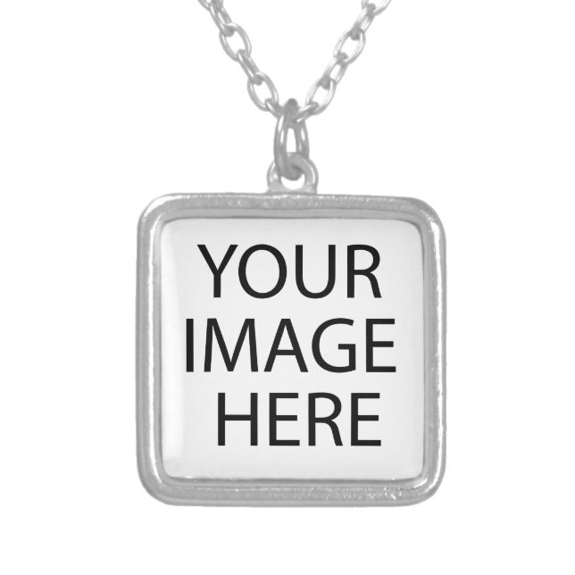 Personalized Custom Your Own Photo & Text Silver Plated Necklace (Front)