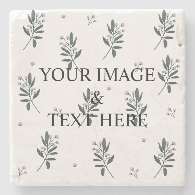 Personalized Custom Your Own Photo & Text  Stone Coaster (Front)