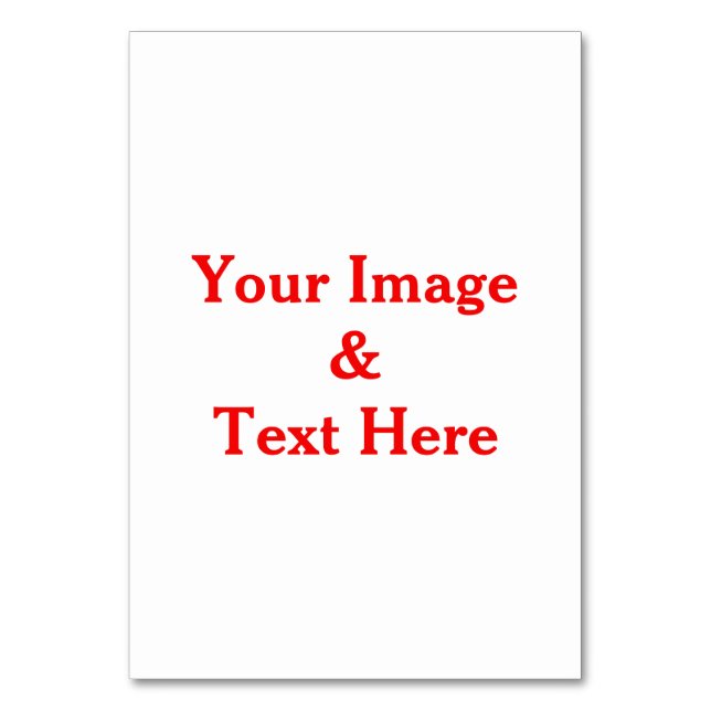 Personalized Custom Your Own Photo & Text Table Number (Front)