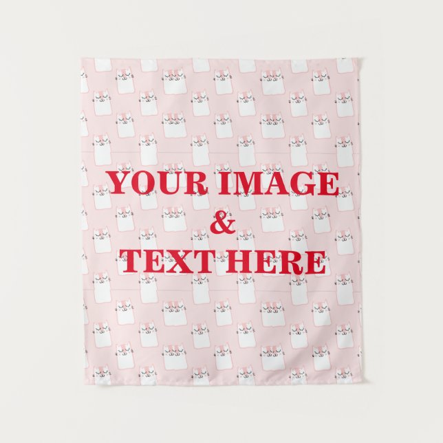 Personalized Custom Your Own Photo & Text Tapestry (Front)