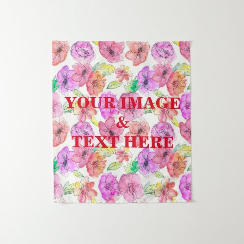 Personalized Custom Your Own Photo  Text Tapestry