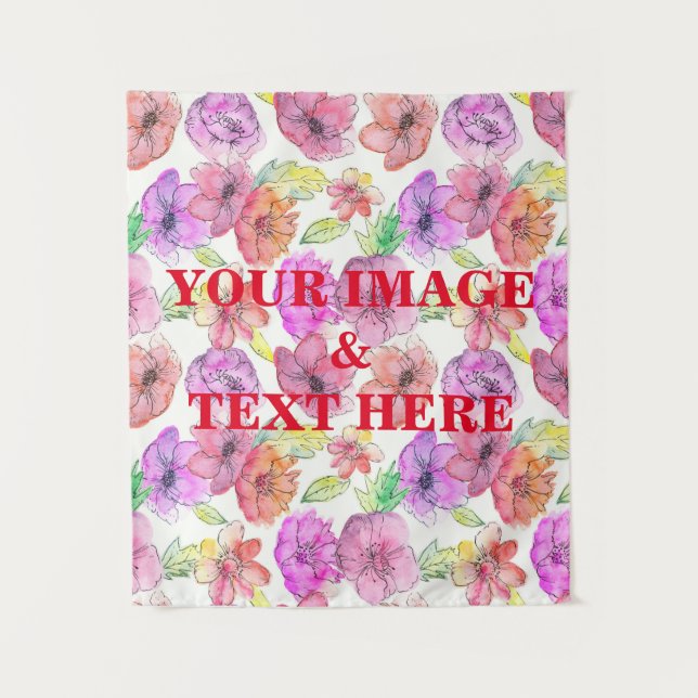 Personalized Custom Your Own Photo & Text Tapestry (Front)