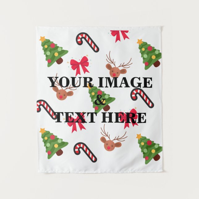 Personalized Custom Your Own Photo & Text Tapestry (Front)